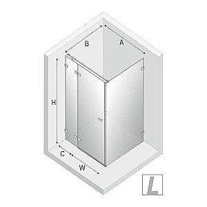 Душевой уголок NEW TRENDY AVEXA GOLD BRUSHED 120x90 стекло прозрачное/профиль золото купить в интернет-магазине Sanbest