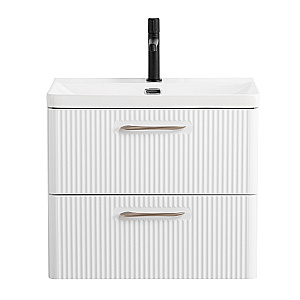 Тумба с раковиной Belbagno DUE 60 ручки в комплекте, Bianco Lucido для ванной в интернет-магазине Sanbest