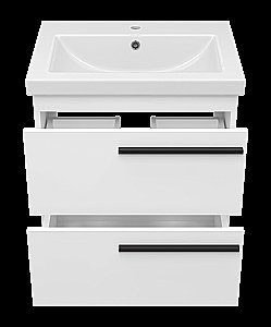 Тумба с раковиной Misty Ненси - 60 П-Нен-09060-012Я белая для ванной в интернет-магазине Sanbest