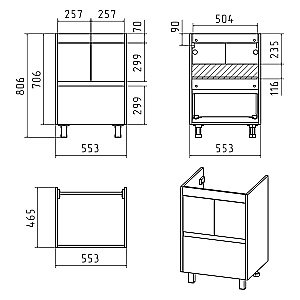 Тумба с раковиной Misty Алиса - 58 Э-Али01058-0112Я белая для ванной в интернет-магазине Sanbest