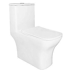 Унитаз моноблок Azario Lodi AZ-8617 белый, безободковый, с крышкой микролифт купить в интернет-магазине Sanbest