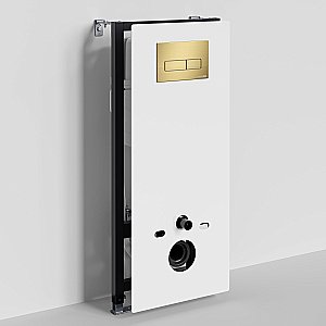 Инсталляция для унитаза WasserKraft Abens 20TLT.010.ME.WH.MG03 белая панель/кнопка матовое золото купить в интернет-магазине сантехники Sanbest