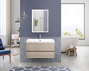 Тумба с раковиной Art&Max Family 900-2C подвесная, Белый сосна для ванной в интернет-магазине Sanbest