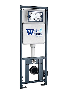 Унитаз подвесной с инсталляцией WeltWasser MARBERG 410 + ONTARIO 520 WT + MAR 410 SE MT-BL безободковый, смыв торнадо, с крышкой микролифт, белый/кнопка черная матовая купить в интернет-магазине Sanbest