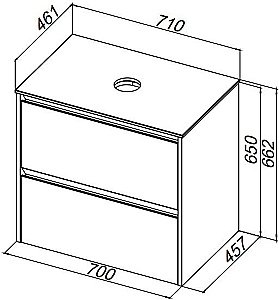 Тумба с раковиной Allen Brau Activity 70 1.34003.AM антрацит матовый/черный брашированный для ванной в интернет-магазине Sanbest