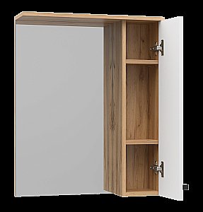 Зеркало со шкафом Misty Крафт 60 П-Кра-02060-011 Белый / Дуб Крафт Золотой в ванную от интернет-магазине сантехники Sanbest