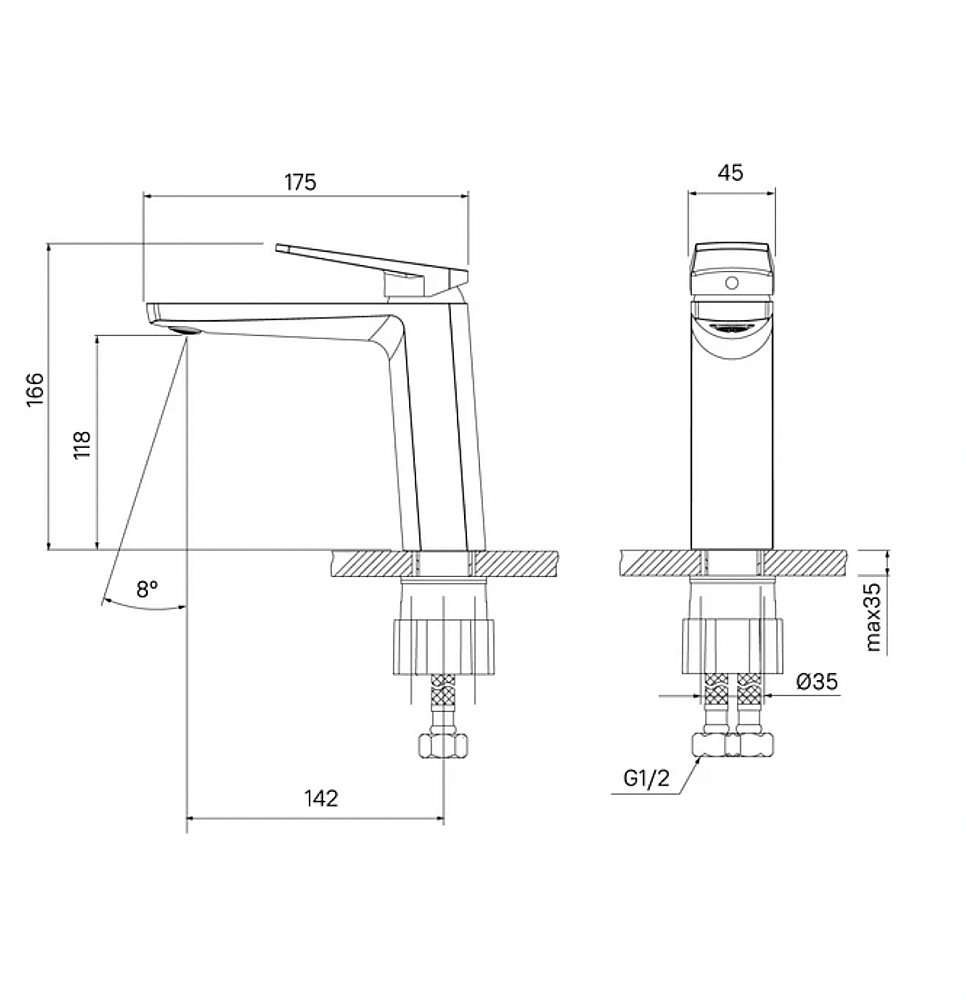 Смеситель для раковины Iddis Esper ESPSB00i01 глянцевый хром купить в интернет-магазине сантехники Sanbest