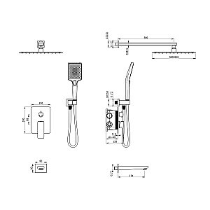 Душевая система Oliveeka D OL-939003-BN никель брашированный купить в интернет-магазине сантехники Sanbest