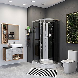 Душевая кабина Niagara Classic NG-3512-14BKTG 120х80 с гидромассажем купить в интернет-магазине Sanbest