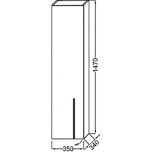Пенал подвесной Jacob Delafon NOUVELLE VAGUE 35 аквамарин, правый для ванной в интернет-магазине сантехники Sanbest