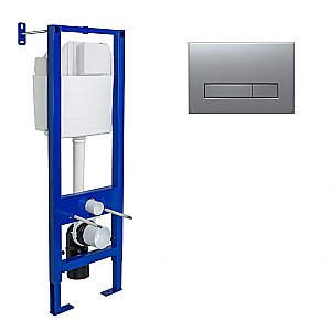 Инсталляция для унитаза Berges АТОМ Line 410 кнопка матовый хром купить в интернет-магазине сантехники Sanbest
