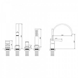 Смеситель для ванны ABBER Wasserfall AF8613 хром купить в интернет-магазине сантехники Sanbest
