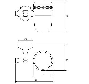 Стакан Migliore Dubai 31252 белая керамика/золото-swarovski купить в интернет-магазине сантехники Sanbest