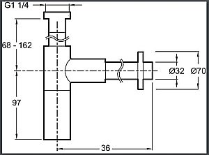 Сифон для раковины Jacob Delafon E78291-CP купить в интернет-магазине сантехники Sanbest