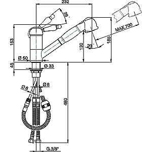 Смеситель для кухни Cisal KITCHEN EM00257021 хром купить в интернет-магазине сантехники Sanbest