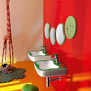 Раковина детская Laufen Florakids 8.1503.1.072.104.1 белая, зеленая купить в интернет-магазине Sanbest