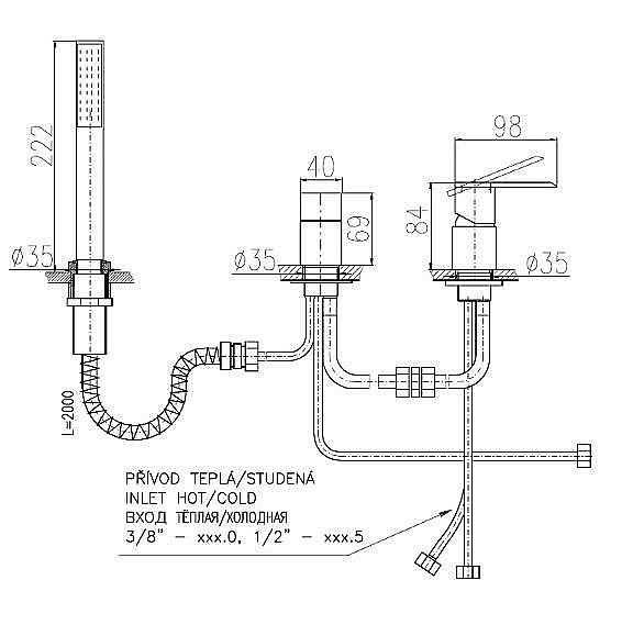 Cмеситель каскадный для ванны Rav-Slezak LOIRA LR575.5P купить в интернет-магазине сантехники Sanbest