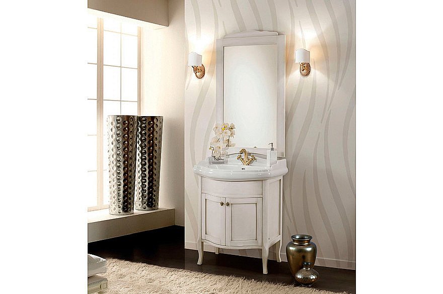 Зеркало Cezares LORENZO LOR70/03.03 bianco patinato в ванную от интернет-магазине сантехники Sanbest