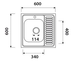 Мойка кухонная Kaiser KSS-6060 хром купить в интернет-магазине сантехники Sanbest