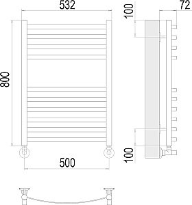 Полотенцесушитель водяной Terminus Авиэль П10 500х800 купить в интернет-магазине сантехники Sanbest