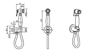 Гигиеническая лейка Boheme IMPERIALE 405-2 купить в интернет-магазине сантехники Sanbest