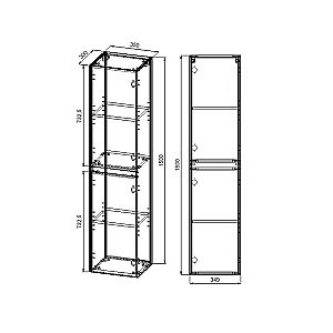 Шкаф подвесной Vincea Chiara/Luka VSC-2CL150CO 35 C.Oak для ванной в интернет-магазине сантехники Sanbest