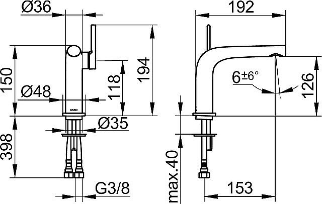 Смеситель для раковины KEUCO EDITION 400 51504050002 никель купить в интернет-магазине сантехники Sanbest