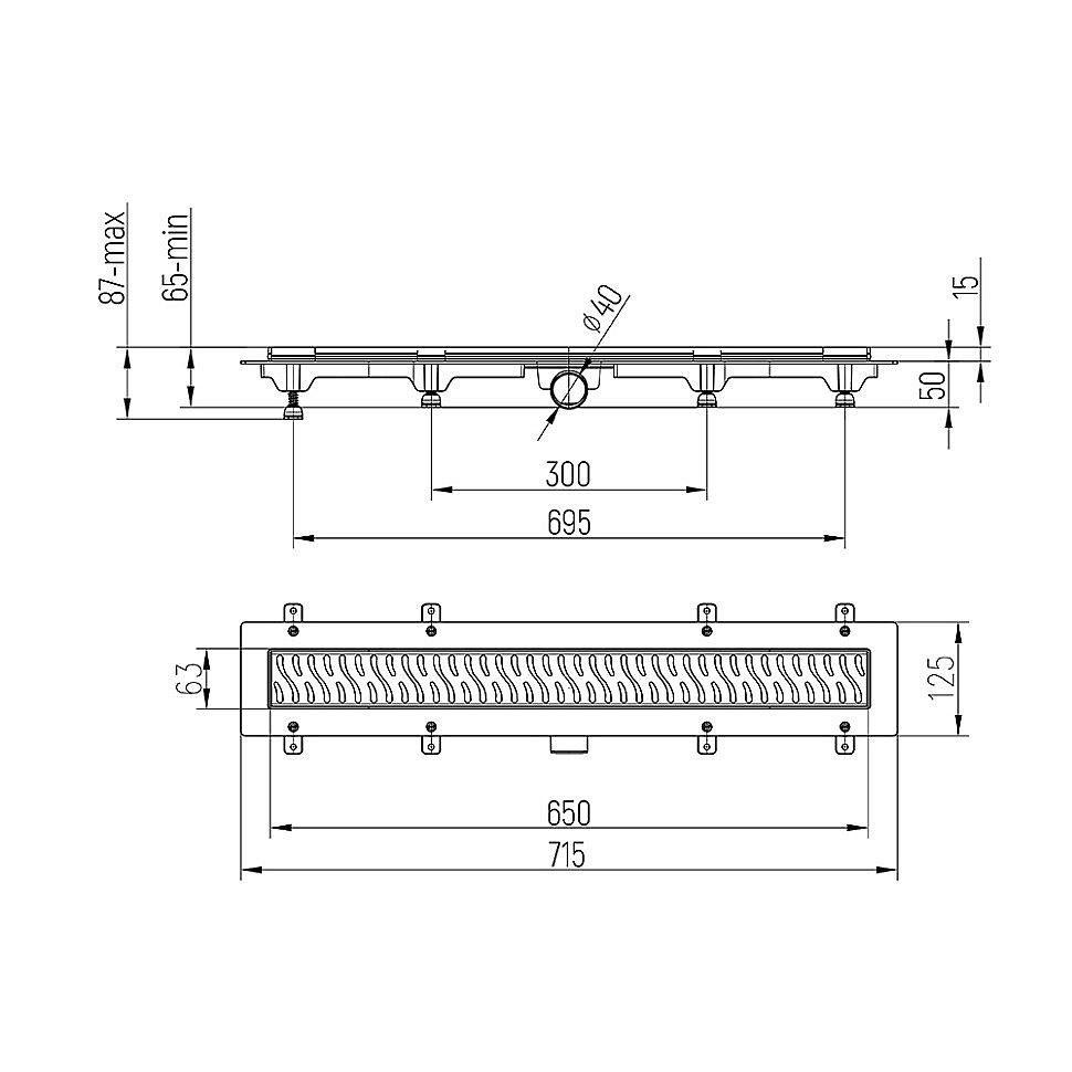 Душевой лоток PAINI Harmony CH650H 65 хром купить в интернет-магазине Sanbest
