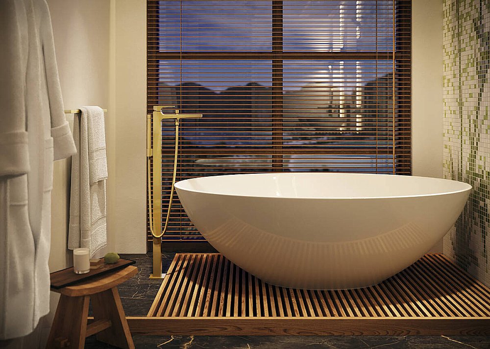 Смеситель для ванны Hansgrohe Metropol 32532990 золото купить в интернет-магазине сантехники Sanbest