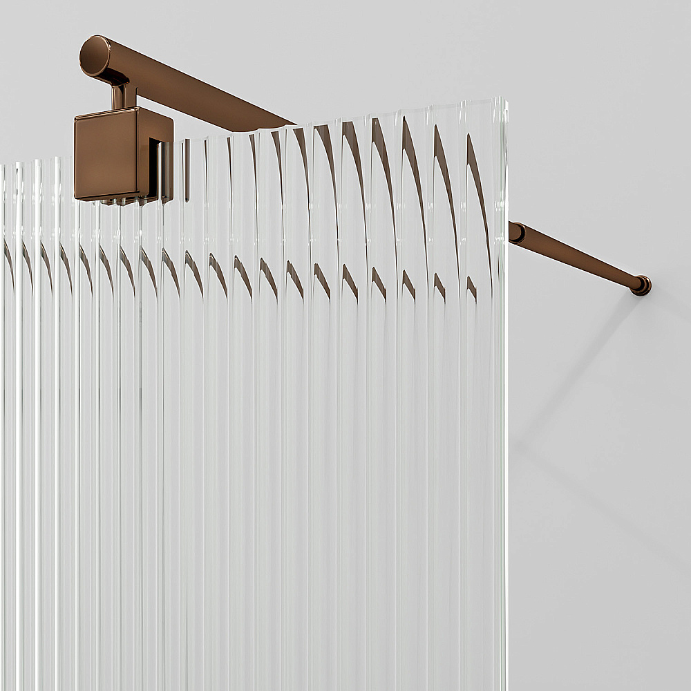 Душевое ограждение WasserKRAFT Vechte 60W46RG-FL 110 фиксатор розовое золото/стекло рифленое купить в интернет-магазине Sanbest