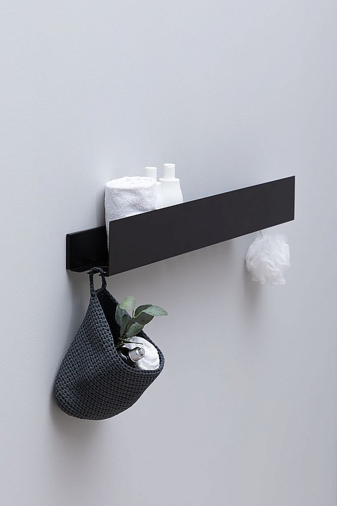 Полка Aquanet Магнум 302222 90 черная матовая купить в интернет-магазине сантехники Sanbest