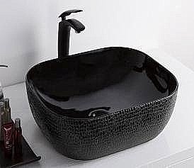 Раковина накладная Ceramalux NC 50 D1302H004 черная купить в интернет-магазине Sanbest