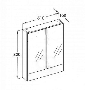 Зеркальный шкаф Опадирис Фреш 61 белый/с фацетом купить в интернет-магазине сантехники Sanbest