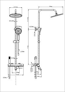 Душевая система с термостатом WONZON & WOGHAND The ONE WW-B3094-MW белый матовый купить в интернет-магазине сантехники Sanbest