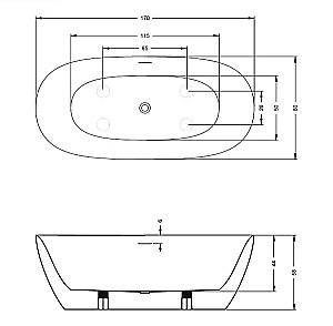 Акриловая ванна Riho Alpha 170х80 B092001005 белая купить в интернет-магазине Sanbest