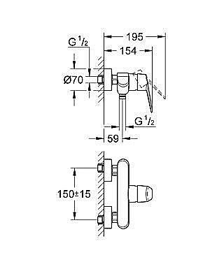 Смеситель для душа Grohe Eurodisc Cosmopolitan 33569 002 купить в интернет-магазине сантехники Sanbest