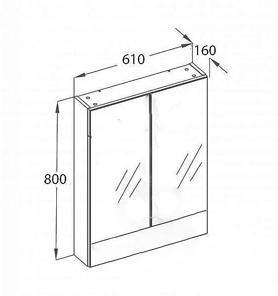 Зеркальный шкаф Опадирис Фреш 61 белый/с фацетом купить в интернет-магазине сантехники Sanbest