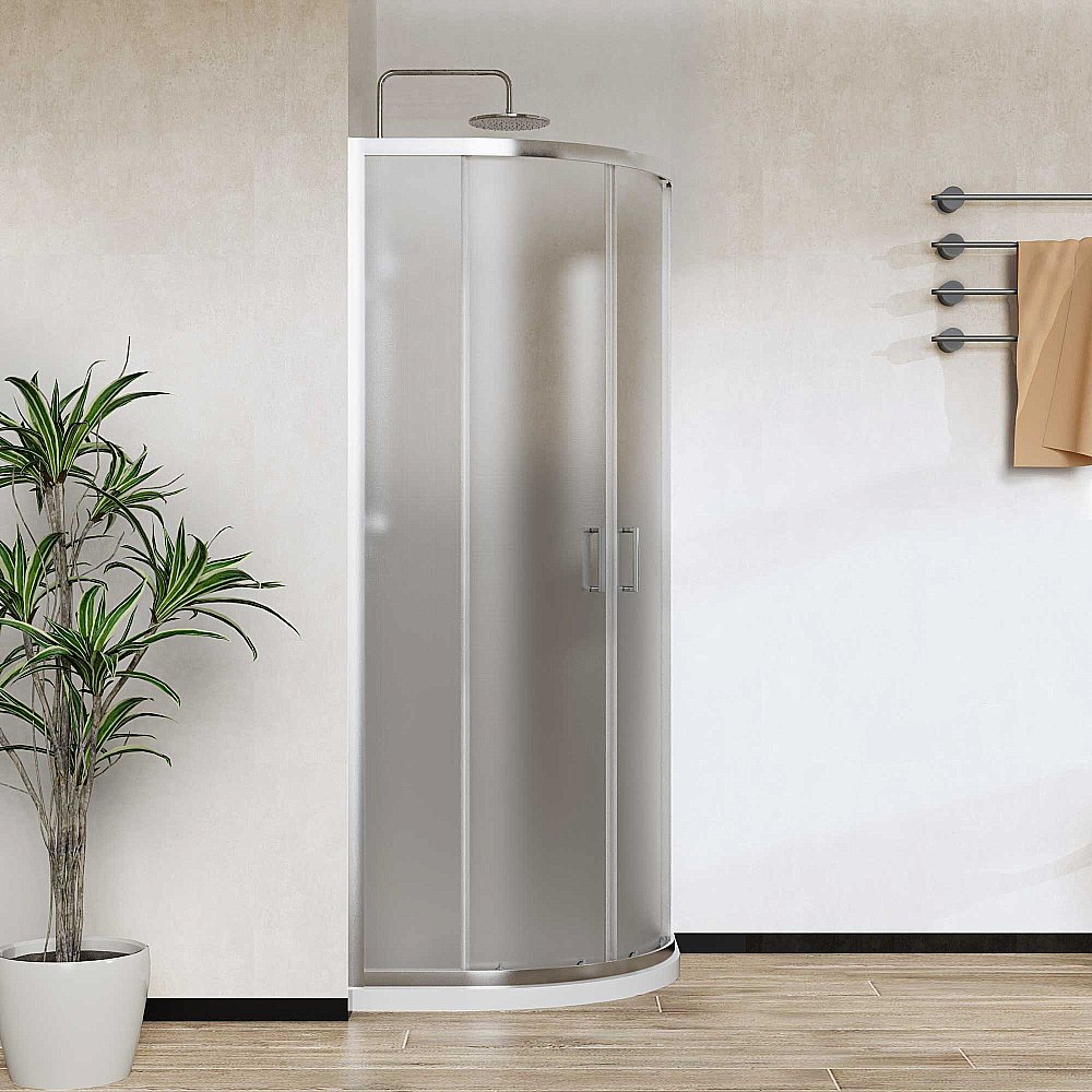 Душевой уголок Vincea City VSQ-5CT800MT 80x80 стекло текстурное/профиль хром купить в интернет-магазине Sanbest