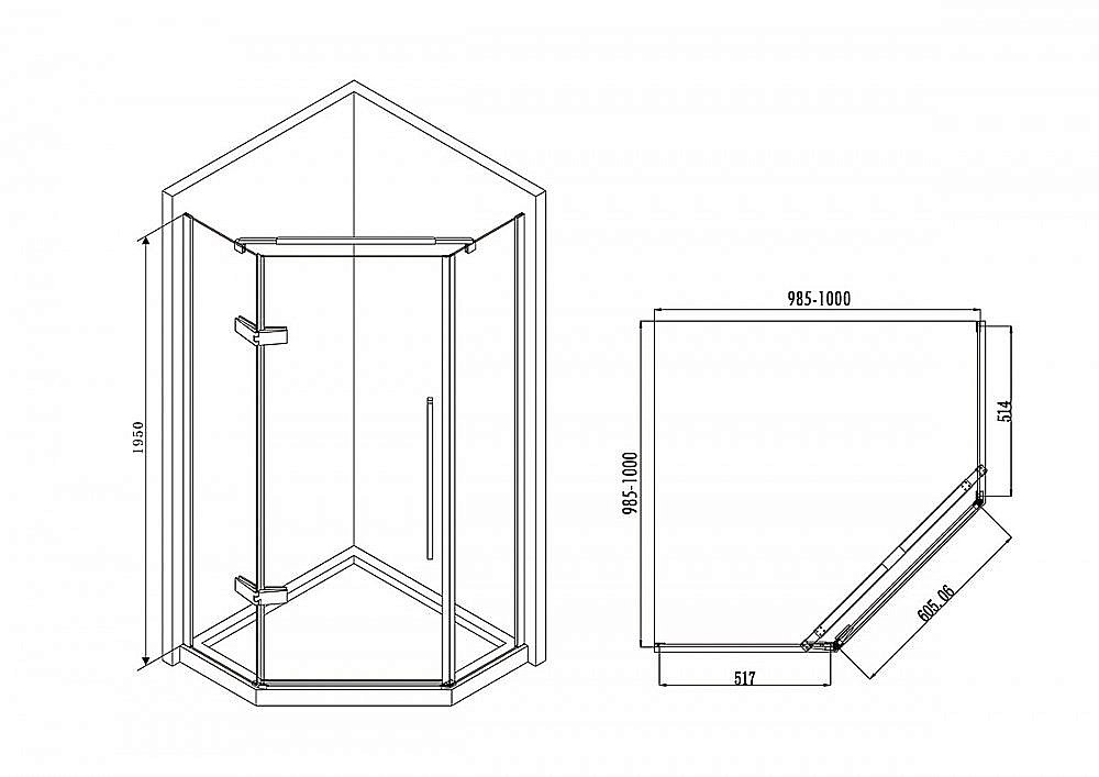 Душевой уголок ABBER Ewiges Wasser AG05100 купить в интернет-магазине Sanbest