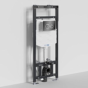 Инсталляция для унитаза WasserKraft Alme 15TLT.010.ME.PB01 кнопка черная глянцевая купить в интернет-магазине сантехники Sanbest