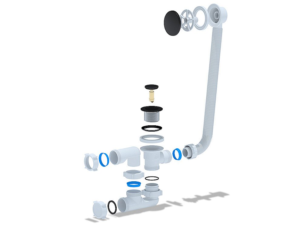 Слив-перелив для ванны Cersanit PRIME  BLACK 64287 черный купить в интернет-магазине сантехники Sanbest