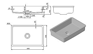 Раковина Holbi Neptune 68 Soft Rock Color 1.02.013.11.3 цвет по RAL купить в интернет-магазине Sanbest