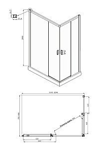 Душевой уголок Ambassador Queen 11011106 80x120 стекло прозрачное/профиль хром купить в интернет-магазине Sanbest