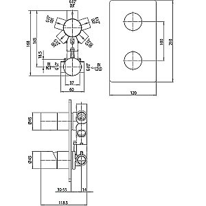 Внутренняя часть смесителя Bossini Oki/Cube New Z00130000 купить в интернет-магазине сантехники Sanbest