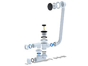 Слив-перелив для ванны Cersanit PRIME  BLACK 64287 черный купить в интернет-магазине сантехники Sanbest