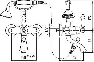 Смеситель для ванны Cezares MARGOT-VDP-03/24-Bi золото купить в интернет-магазине сантехники Sanbest