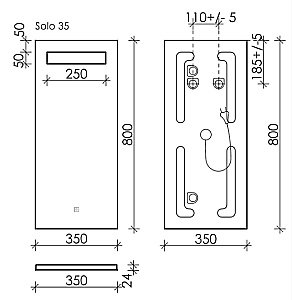 Зеркало Sancos Solo SL35 35х80 в ванную от интернет-магазине сантехники Sanbest