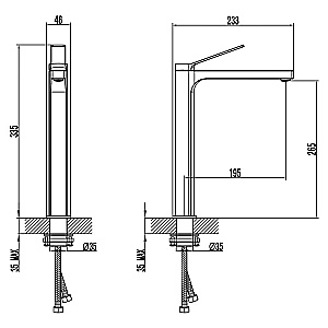 Смеситель для раковины Azario VISE AZ-VQQ168R30PA черный матовый купить в интернет-магазине сантехники Sanbest