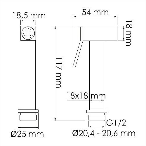 Гигиенический душ WasserKRAFT Wiese 8400 A8451.186.239.215 оружейная сталь купить в интернет-магазине сантехники Sanbest
