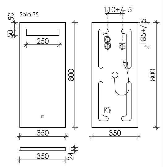 Зеркало Sancos Solo SL35 35х80 в ванную от интернет-магазине сантехники Sanbest